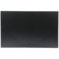 JAM Paper Plastic Portfolio with Snap Closure Large - 11 x 17 x 3/4 - Black-Black Plastic Portfolio with Snap Closure