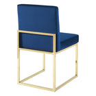Modway Carriage Channel Tufted Sled Base Performance Velvet Dining Chair - Gold/Navy-Sled Base Chair