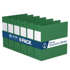 Davis Group Premium Economy Binder - Round Ring - 3" - Green - 6 Pack-3 Ring Binder