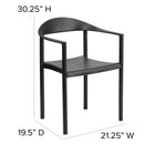 Flash Furniture – Chaise de café en plastique de la collection Hercules, empilable, capacité de 1000 lb, noire-Cadre avec finition en poudre noire