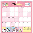 DateWorks - 2026 Calendrier Mural en Spirale 16 Mois - 12 po x 12 po - Hello Kitty - Anglais -Organisationnel/Famille