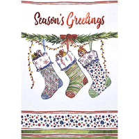 Mill Brook Studio Christmas Greeting Cards/Envelopes - 5-3/8" x 7-3/4" - Season's Greetings: Stocking - 18 Pack-Premium quality greeting cards