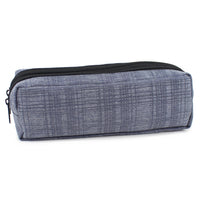 Fashion Stationery Check Pencil Case - Blue/Navy-Ideal for holding pens, pencils and small accessories