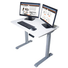 Victor - Bureau debout electrique compact reglable en hauteur, 3' de large, blanc-Assemblage rapide et facile en 10 minutes ou moins