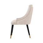 Manhattan Comfort - Lot de 2 chaises de salle à manger modernes Eda 58 cm en velours crème-Design unique et beau à piqûres verticales avec rembourrage et enveloppement du bas du dos