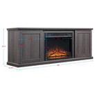 Manhattan Comfort Franklin 60" Modern Fireplace - Black and Brown - Set of 2-Includes 2 Soft Close 2 Doors with 2 Cubby Spaces and 1 Electric Firebox. Packaging Includes 1 Additional Shelf for Option to Replace Firebox