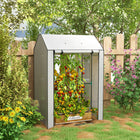 Outsunny Mini Greenhouse with 4 Wire Shelves- Suitable for plants, vegetables, fruits, and flowers
 