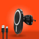 HyperGear 15W MagVent MagSafe Wireless Car Charger - Black-360° Adjustable Swivel