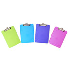 Charles Leonard Transparent Plastic Clipboard with Low Profile Clip - Pull Out Hook - Letter Size - Assorted Neon Colours - 12 Pack-Pull the clip out to hang the clipboard