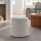 Modway - Callum Tissu rond tissé en bruyère de 16" Rembourré Ottoman - Ivoire à tissage de bruyère-Pieds en plastique