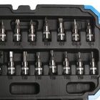Fixtec Car Mechanics Tool 46-Piece Set with 1/4" Drive Quick Reversible Ratchet Handle- High-quality chrome vanadium steel is heat-treated and chrome-plated for durability, ensuring the tool's strength and rust resistance.