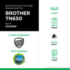 CIG Brother TN650 Remanfuactured Toner Cartridge - High Yield - Black-Environmentally Friendly: Remanufactured from an original Brother recycled cartridge