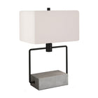 Hudson&Canal Holden 22.75" Tall Table Lamp with Fabric Shade - Concrete/Blackened Bronze/White-Paired with a white rectangle fabric shade