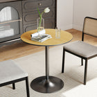HOMCOM - Table à manger ronde 27,6 po en placage de bois - bois naturel-Table à manger compacte de 27,6 po (70 cm) pour 2 à 4 personnes, idéale pour les petits espaces 