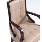 Manhattan Comfort - Fauteuil de salle à manger traditionnel Fifth Avenue 22,5 po en similicuir et velours, coloris beige-10