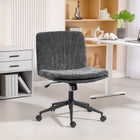 HOMCOM Criss Cross Armless Wide Office Chair with Wheels - Grey-High-density high-resilience foam and double-tier filling design for support and comfort