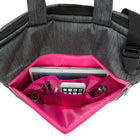 Vangoddy Wave 13" Laptop 2-in-1 Messenger Bag - Grey/Pink- External Dimensions. 15.5 inches by 12 inches by 3 inches