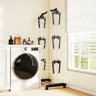 HOMCOM 4-Tier Foldable Steel Laundry Rack with 4 Castors - Black-Colours: Black, Silver, 
