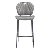 Zuo Terrence Barstool - Vintage Grey-Plush and durable faux leather fabric