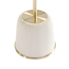 Manhattan Comfort Anderson Modern Leatherette Upholstered End Table - Cream - Set of 2-Features Modern Round Gold Base