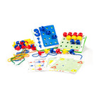 Miniland Peg Activity Stacking Set-Pegs come in the three basic shapes: circle, square and triangle and the three primary colours: red, blue and yellow