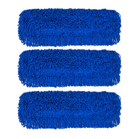 Gritt Commercial - Tête de vadrouille à poussière en microfibre bouclée - 24 po x 5 po - Bleu - Paquet de 3-La tête de vadrouille en microfibre assure un nettoyage efficace