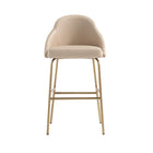 Manhattan Comfort - Gracie tabouret de bar moderne de 22" en similicuir rembourré - beige et doré-Tabouret de bar moderne avec dossier parfait pour une utilisation au bar et dans la cuisine