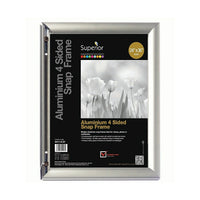 SECO Snap Poster Frame Case - 24 x 36 Inches - Silver-Quick snap spring hinged front load frame makes it quick and easy to switch posters and pictures