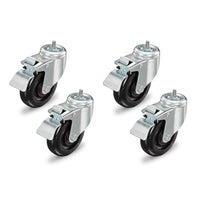 MotionGrey Heavy Duty Caster Wheels - 3" Swivel Casters with Locks - Silver-Heavy-Duty Load Capacity: Built with reinforced steel to support up to 250 lb (120 kg), ideal for desks, workstations, and heavy furniture
