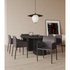 Manhattan Comfort - Lot de 2 fauteuils de salle à manger modernes Paris 21,65 po en similicuir gris-Cadre en métal durable