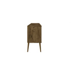 Manhattan Comfort - Meuble TV Bradley 62,99 po style Mid-Century Modern - Brun Rustique et Blanc-Style de porte à ouverture à 90° avec système de fermeture en douceur