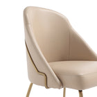 Manhattan Comfort Gracie 24.2" Modern Leatherette Upholstered Dining Chair - Tan and Gold-Features High Density Foam Filled For Comfort and Durability
