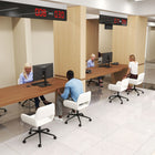 Homy Casa Swivel Office Chair with Casters - Beige Fabric-Heavy-duty five-point metal base with smooth, quiet casters