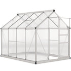 Outsunny - serre en polycarbonate - 6 pi x 8 pi x 6,6 pi - argent-Alliage d'aluminium de haute qualité et panneau en PC dans une construction solide  
