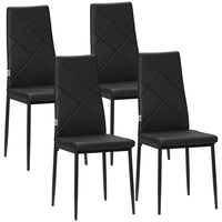 HOMCOM - Chaises de salle à manger, accent avec siège rembourré et pieds en acier - noir - ensemble de 4-Emballé par lot de 4