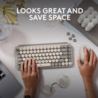 Logitech POP Keys Wireless Mechanical Keyboard with Customizable Emoji Keys - Mist-Aesthetic match: Pair your POP Keys with POP Mouse, the comfy and quiet mouse made for working anywhere, with a customizable top button that opens a world of emojis and shortcuts