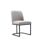 Manhattan Comfort - Chaise de salle à manger moderne Serena 60 cm en similicuir gris clair-Capacité de poids : 136 kg Hauteur d’assise : 47,5 cm