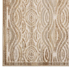 Modway Kennocha Rustic Vintage Abstract Waves Area Rug - 5 ft W x 8 ft L - Tan/Cream-Stain Resistant / Easy To Clean