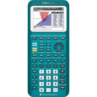 Texas Instruments TI-84 Plus CE Graphing Calculator - Slide-on Hard Case - Teal Metallic-Vibrant backlit colour screen