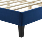 Modway Zahra Channel Tufted Performance Velvet King Platform Bed - Navy-Assembly Required