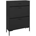HOMCOM Modern Shoe Storage Organizer with Flip Doors - Black-Modern shoe cabinet matches most styles of home furnishings