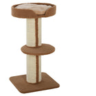 PawHut - Arbre à chat avec tapis en sisal, poteau à griffer, coussin de lit, marron-Le poteau enveloppé de tapis en sisal satisfait le désir de griffer de vos chats et protège vos meubles des éraflures 