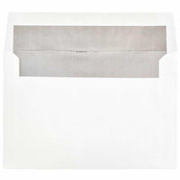 JAM Paper A9 Foil Lined Invitation Envelopes - 5.75" x 8.75" - White with Silver Foil - 25 Pack -Colour: White with Silver Foil Lined, Foil gives envelope natural looking shine