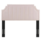 Modway Alyona Channel Tufted Performance Velvet Twin Headboard - Pink-Performance Velvet Upholstery