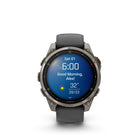 Garmin fēnix 8 Pro Multisport GPS Smartwatch - 47 mm - Titanium with Graphite/Black Silicone Band-LTE CONNECTIVITY - Going for a run? Taking a swim? Leave your phone behind, and use your watch’s LTE connection to exchange messages and make voice calls — plus let friends follow along with LiveTrack location sharing and location check-ins. Even get access to weather conditions and forecasts.
