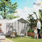 PawHut 79" L Extra Large Metal Catio Outdoor Enclosure - Silver-Removable side net integrates indoor and outdoor environments seamlessly 