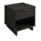 Manhattan Comfort Granville 18.11" Modern 1-Drawer Nightstand - Dark Grey-Home Assembly Required. All Hardware Included
