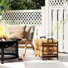 Outsunny Firewood Rack Decorative Metal Wood Storage Holder with Handles-Powder coated steel frame, for both indoor and light outdoor use