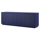 Hudson&Canal - Meuble TV Hanson pour téléviseurs jusqu'à 75" - Bleu foncé-Le dessus a une capacité de poids de 75 lb, les étagères inférieures peuvent supporter 25 lb chacune