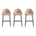 Manhattan Comfort - Gracie tabouret de bar moderne en similicuir 22" - beige et noir - lot de 3-Tabouret de bar moderne avec dossier parfait pour une utilisation au bar et dans la cuisine. Ensemble de 3